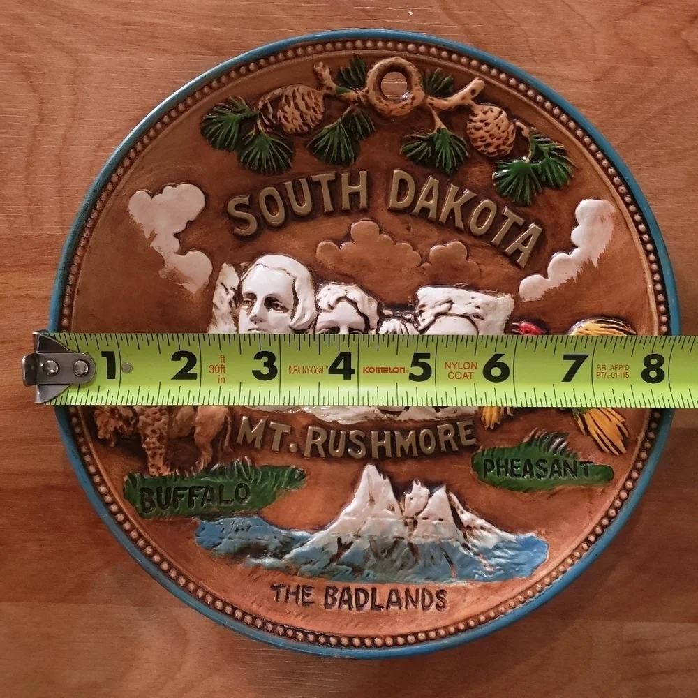 VTG MT. RUSHMORE PLATE SOUTH DAKOTA, Ceramic SOUVENIR WALL PLAQUE/DISH, JAPAN 8